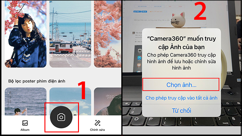 Cách lưu ảnh từ Camera 360 vào album trên iPhone, điện thoại Android